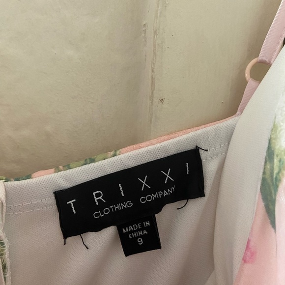 NWT TRIXXI Womens Juniors Floral Glitter Formal Dress - Picture 5 of 12